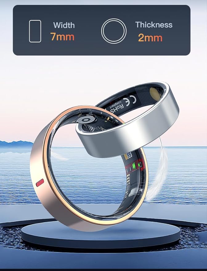 Heart rate monitoring, Blood oxygen monitoring, Pressure monitoring, HRV Lorenz scatter plot, Step counting Exercise, Remote care, 24/7 scientific sleep, Photo taking, Blood components (Rose Gold, 9)