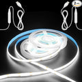 Aclorol 5V USB Powered Dimmable COB LED Strip Light 3.28FT/1M 320LEDs Cold White LED Flexible Tape Lights with 1.5M Cable for Under Cabinet TV Backlight Bedroom Wardrobe Shelves Displays (2 Pack)