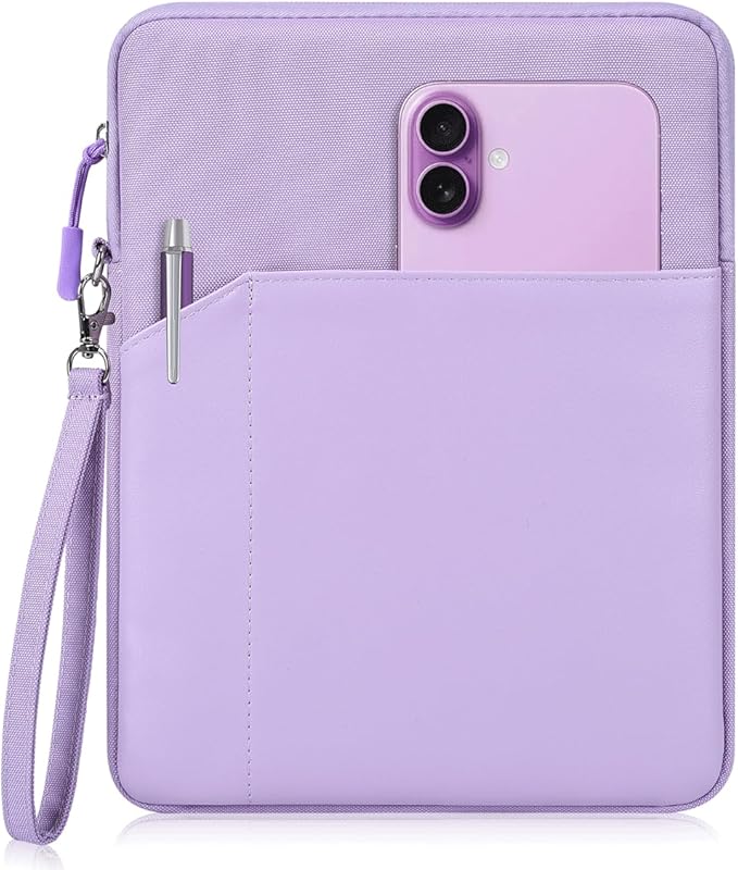 CAAORDKSO 7-8 Inch Tablet Sleeve Bag Carrying Case for iPad mini (A17 Pro) 8.3", iPad mini 6/5/4/3/2/1, Samsung Galaxy Tab S2 8.0, Tab A 8.0, ZenPad Z8s 7.9, Amazon Fire HD 8 Tablet Case, Purple