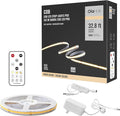 32.8ft COB Led Strip Light with Remote, 2700K Ra93+ Dimmable Bright Warm White Led COB Strip Light, White Led Strip Light for Mirror, Stair, Cabinet, Room