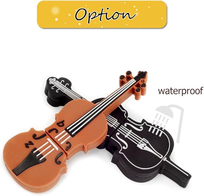 5x8GB USB Flash Drive Musical Instruments USB 2.0 Memory Stick Pendrive(Yellow Guitar,Red Guitar,Cello,Violin,Piano)