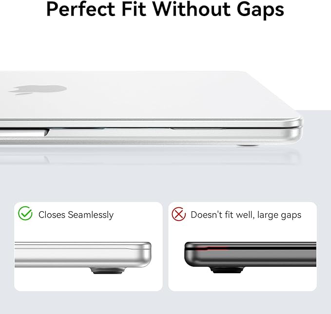 EooCoo Case Compatible with MacBook Air 13 inch M5 2026-2022 M4 M3 M2 A3449 A3240 A3113 A2681, Hard Shell Scratch Resistant Protective Cover Compatible for MacBook Air 13.6 inch Case, Frost Clear
