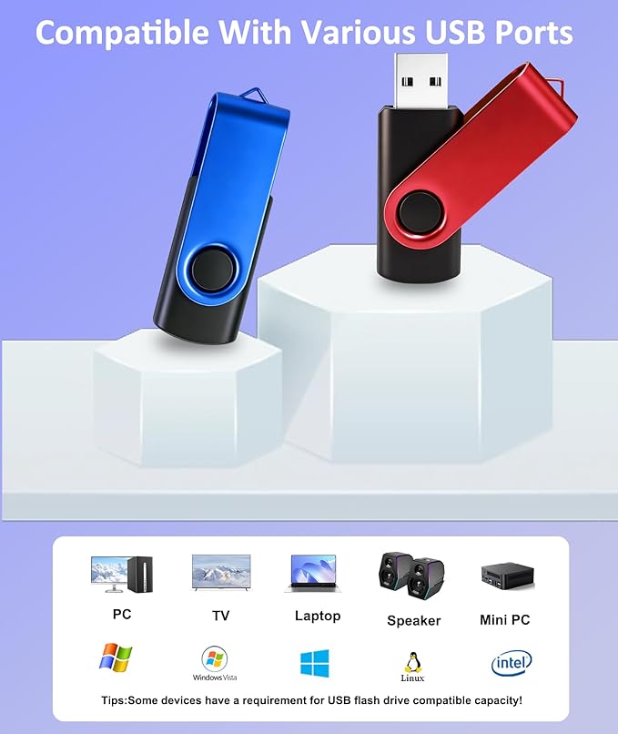 2GB USB Flash Drive 20 Pack Nicepicten Bulk USB 2.0 Thumb Drive Fat Flash Drives Multipack Swivel Jump Zip Drive USB Memory Stick with Label & Lanyards (2GB Black)