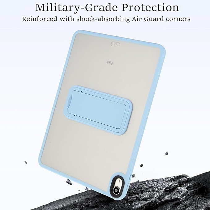 Shockproof Case for iPad Air 11-inch M4/M3/M2 (2026/2025/2024) for Women Men, Kickstand Slim Fit Rugged Bumper Lightweight Anti-Scratch Bumper Case Cover for iPad Air 11", Blue