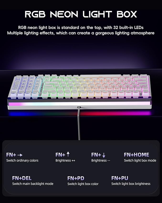 ZORNHER ZH99HE Mechanical Gaming Keyboard, Full Size White Gaming Keyboard with Creamy Switch,Soft RGB Backlit Light Box,Adjustable Actuation & Rapid Trigger, Hall Effect Technology