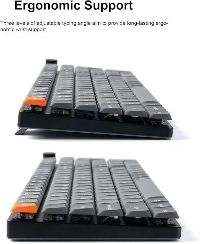 Keychron K17 Max 96% Layout Ultra-Slim Wireless Custom Mechanical Keyboard, QMK/VIA Programmable Bluetooth/2.4 GHz/Wired with NKRO White Backlit, Low Profile Gateron Brown Switch for Mac Win Linux