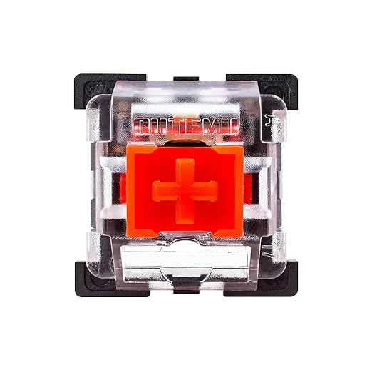 OUTEMU Red Linear Switches, 3-pin 45g Force Dustproof Hot-Swappable Cherry MX Equivalent Switches for Mechanical Keyboard-Pack 32