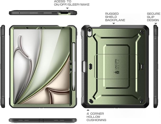 SUPCASE for iPad Air 11 Inch Case M4/M3/M2 (2026/2025/2024), [Built-in Screen Protector & Pencil Holder & Stand] Rugged Protective Cover for iPad Air 10.9 Inch 5th/4th Generation (2022/2020), Guldan
