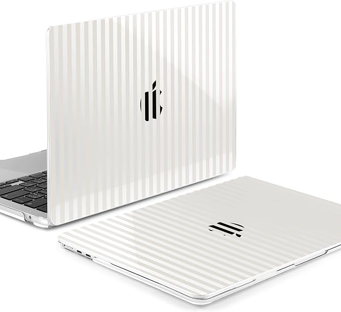 MEEgoodo Case for M5/M4/M3/M2 MacBook Air 15 inch Case 2026 2025 2024 2023, Laptop Shell Fit Model (A3448/A3241/A3114/A2941) for MacBook Air 15.3-inch, Beige Stripes