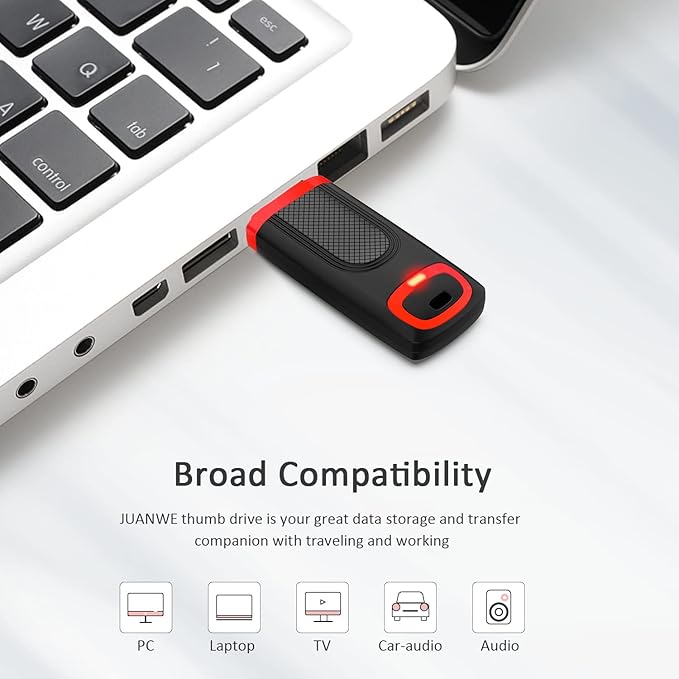 JUANWE 32GB Flash Drive 5 Pack, USB 3.0 Thumb Drives High Speed Memory Stick, Flashdrives Mutipack with LED Indicator for Data Storage, Bulk USB Drive 32GB×5 Pack, Blue