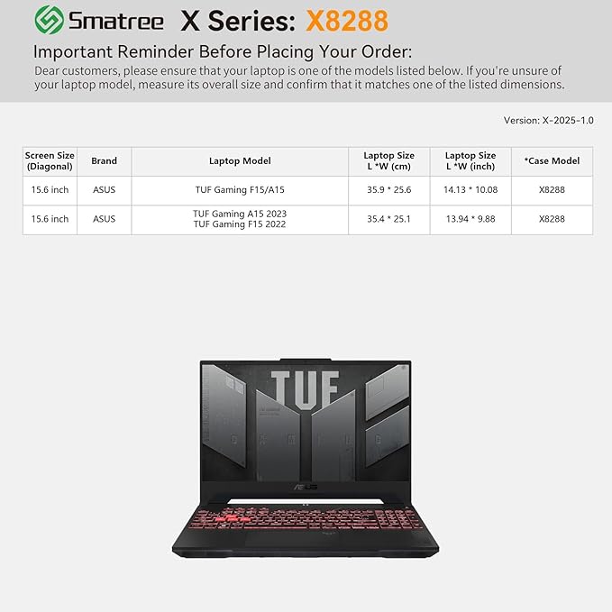 Smatree Hard EVA Protective Sleeve Bag and Case Compatible for 16 inch ASUS TUF Gaming A16 2024 FA607 Laptop, 15.6 inch TUF Gaming A15 2024/A15 2023/F15 2022/F15 2021 Carry Travel Case, Green (X8288G)