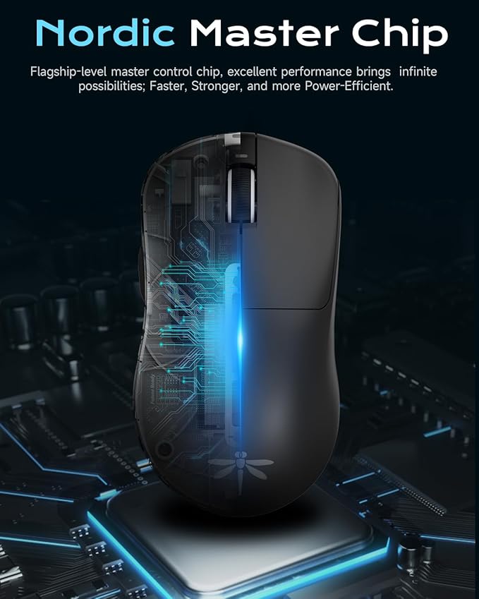 VGN Dragonfly F1 Pro Wireless Gaming Mouse, 49g Ultra-Lightweight, PAW3395 26K DPI Sensor, 4KHz Polling Rate Supported, Professional Esports Speed, Black