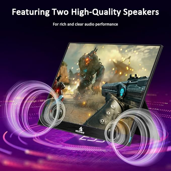 NexiGo 144Hz 17.3 Inch Portable Gaming Monitor, FreeSync, G-SYNC Compatible, FHD IPS Computer Display, Eye Care Screen with HDMI/Type C for Laptop PC/MAC/Surface/PS4/PS5/Xbox/Switch, with Smart Cover