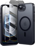 toushion 3 in 1 for iPhone 16E Case/iPhone 17E Case, Screen Protector*2,Matte Skin Feeling Back Cover Military-Grade Protection for iPhone 16e & 17e Case 6.1 inch Matte Black