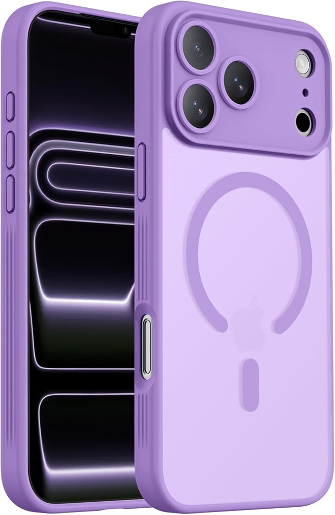 Symcele Designed for iPhone 17 Pro Case, Compatible with MagSafe, [Camera Protection] [15FT Military Drop Protection] Shockproof Translucent Matte Anti-Slip Phone Case, 6.3", Light Purple
