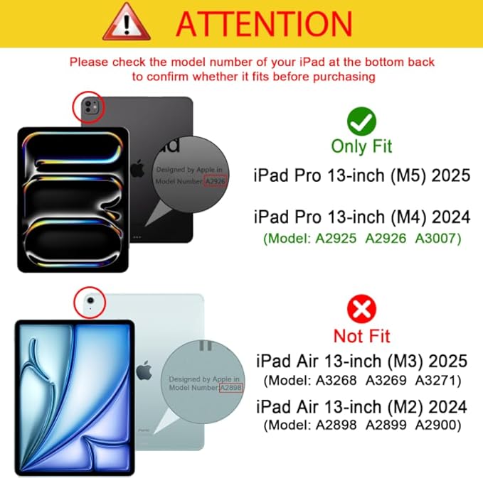 ProCase for iPad Pro 13 Inch Case M5 2025/ M4 2024 with Pencil Holder, Smart Cover iPad Pro M5 M4 Case 13 Inch, Slim Stand Transparent Hard Shell Back, Supports Touch ID, Auto Wake/Sleep -CobaltBlue