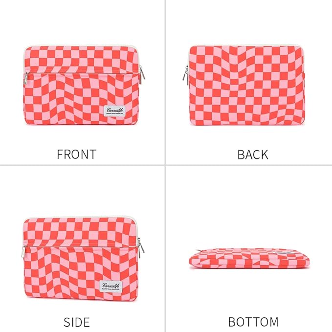 Canvaslife Patten Laptop Sleeve 14 inch 14.0 inch Laptop case Bag (Pink Check)