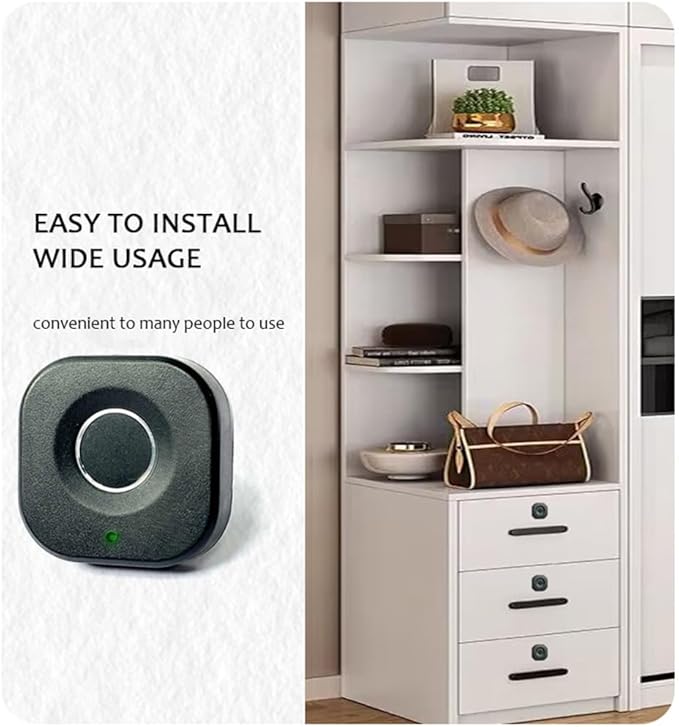 Docooler Smart Biometric Fingerprint Cabinet Lock - Keyless Hidden File Wardrobe Lock for Home Office, Remote Control