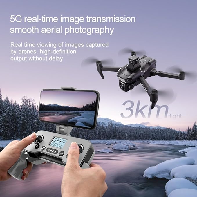 GPS Drone with 4K HD Camera for Adults, RC Drones with 360° Obstacle Avoidance, Headless Mode, Auto Return, Circle Fly and Follow Me, Lightweight Foldable Under 250g Drones V918 Mini RC Quadcopter for Beginners Cool Birthday Gifts