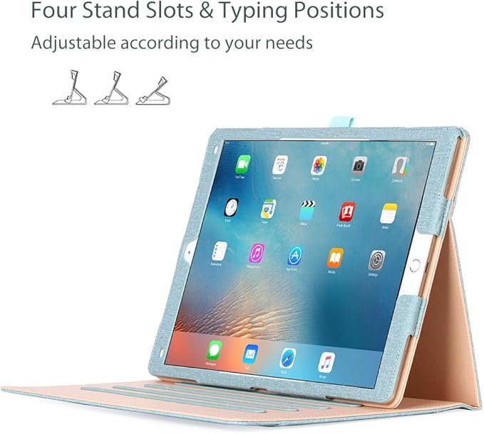 ProCase for iPad Pro 12.9 2017/2015 Case (1st & 2nd Generation), Stand Folio Case Cover for iPad Pro 12.9 Inch (Old Model 2017/2015), with Multiple Viewing Angles, Pencil Holder -Teal