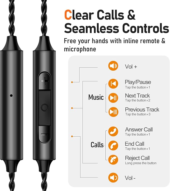Vibes 202ML Wired Earbuds - HiFi in Ear Headphones for iPhone 5–14, Noise Isolating Ear Buds w/ Mic - Clear Sound, Deep Bass, Comfort-Fit Earphones - MMCX–LTN, Silver Plated Cord, Carrying Case