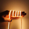 3mm COB Strip Light, DC 24V Warm White 16.4ft Flexible Cuttable Ultra-Thin LED Tape CRI>90 Uniform Dotless 400LEDs/M LED Light for Christmas Bedroom Home Kitchen Cabinet Decor (NO Power Supply)