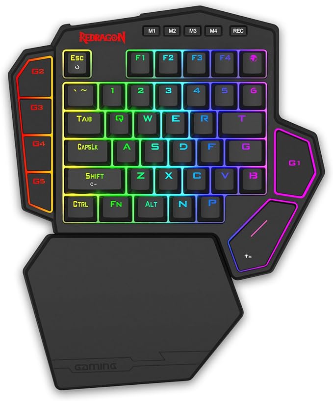 Redragon K585 HE Rapid Trigger Gaming Keyboard, 8K Wired One-Handed Mechanical Keyboard w/Next-Gen UltraMag 100% POM Silky Magnetic Switch, Dual-Module Floating Structure Design, Detachable Wrist Rest