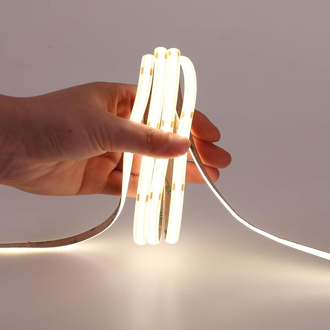 DC 5V USB COB LED Strip Light Natural White 4000K Dimmable IP65 Waterproof CRI 93+ USB Powered 6.6ft/2M 640LEDs with Dimmer High Brightness Flexible LED Tape Lights