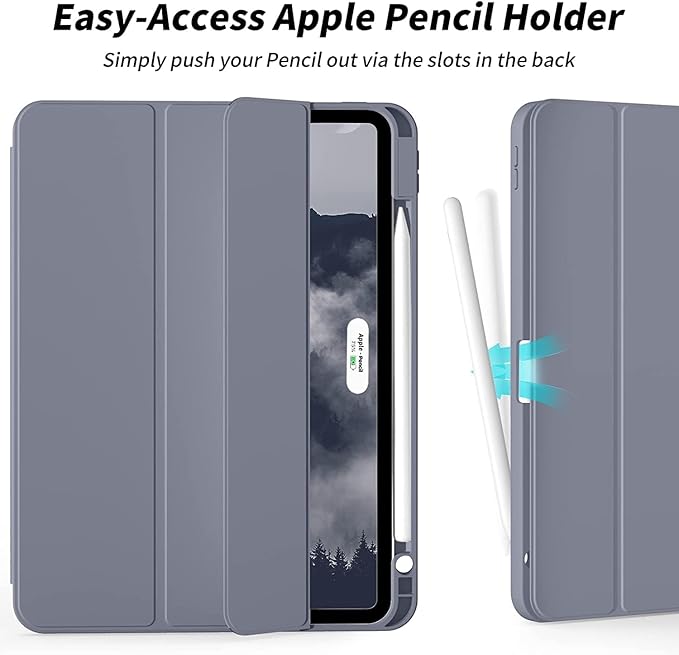 Case for iPad Pro 12.9-inch 2022/2021(6th/5th Gen),iPad Air 13 Inch(M4/M3/M2,2026/2025/2024) with Pencil Holder,2nd Gen Pencil Charging,Auto Sleep/Wake,Flexible TPU Protective Cover (Purple)