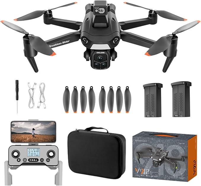 GPS Drone with 4K HD Camera for Adults, RC Drones with 360° Obstacle Avoidance, Headless Mode, Auto Return, Circle Fly and Follow Me, Lightweight Foldable Under 250g Drones V918 Mini RC Quadcopter for Beginners Cool Birthday Gifts
