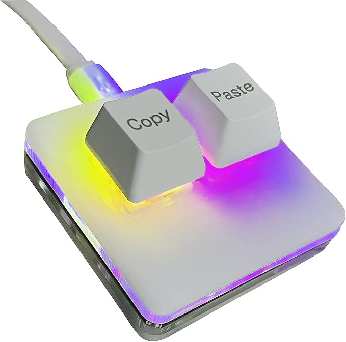BTXETUEL Copy and Paste 2-Key Keyboard SAYO OSU Keypad Hotswap One Handed Mechanical Gaming Keyboard Cherry Switch RGB Backlit Mini USB Keypad for macros or Rhythm Games