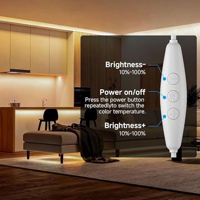 BTF-LIGHTING FCOB COB FOB LED Strip Lights 5V USB CCT 6.56FT 1280LEDs Tunable 2700K/4000K/6500K 10mm Width Dimmable 90+High CRI Flexible High Density for TV Backlight PC Bedroom Kitchen Home DIY Decor