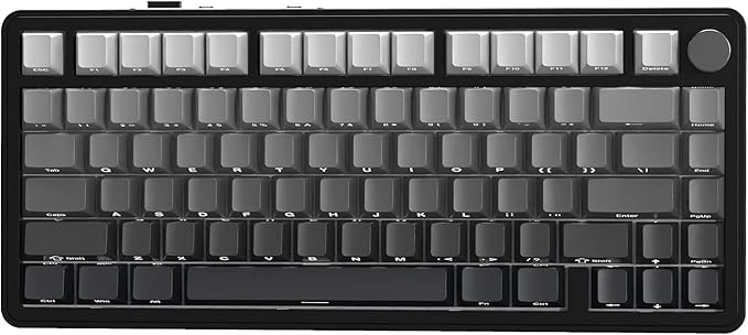 Yindiao X85 Wireless Mechanical Keyboard, TKL 82 Keys Bluetooth 5.0/2.4GHz/USB-C Hot Swappable Custom Keyboard,Gasket Structure,Knob,RGB Backlit Gaming Keyboard for PC/Mac/PS4/Xbox(Black)