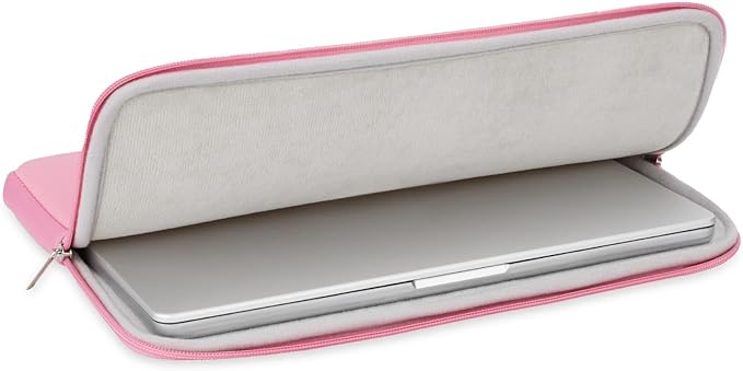 RAINYEAR 15.6 Inch Laptop Sleeve Protective Case Soft Lining Zipper Cover Padded Carrying Bag Compatible with 15.6" Notebook Computer Ultrabook Chromebook (Pink, Upgraded Version)