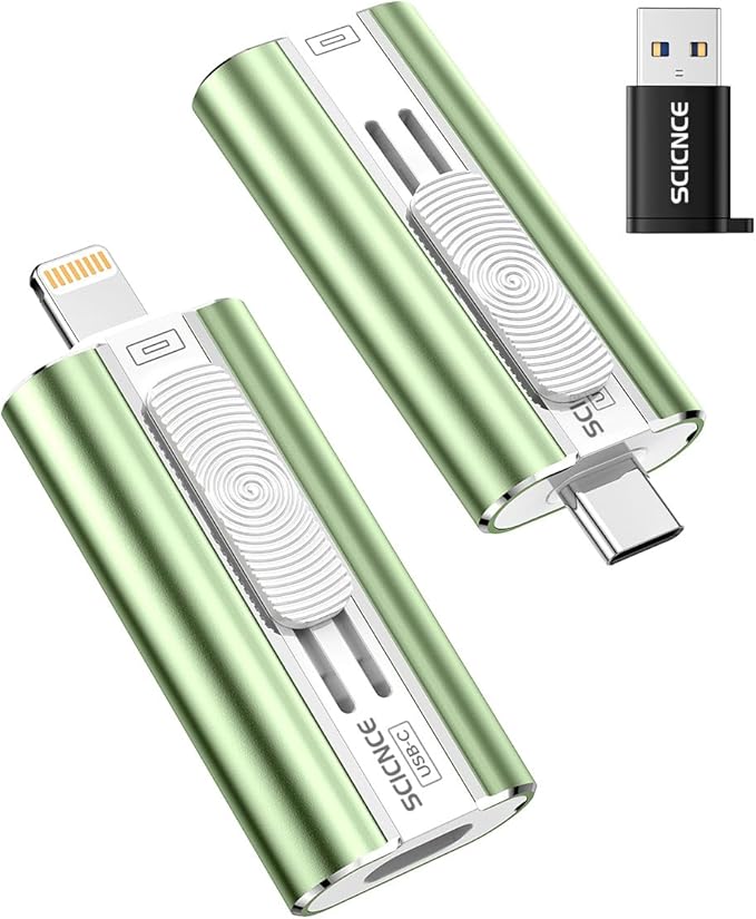 512GB Flash Drive Intended for Phone, USB External Memory Stick Storage Backup for Photos Videos, Plug and Play No APP Required, Compatible with iPhone iPad Android and PCs (1 Pack-Green)