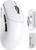 ATTACK SHARK X8 PRO 8K Wireless Gaming Mouse,PAW 3395PRO Sensor,40K DPI,Tri-Mode,55g Ultra-Light,Broadcom 52840 MCU Chip,Programmable Mice with Coiled Cable for PC/MAC/Win-White
