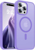 Magnetic for iPhone 15 Pro Case,[Compatible with MagSafe][Military-Grade Drop Protection][Anti-Yellowing]Shockproof Protective Translucent Matte Cover for iPhone 15 Pro Phone Case,Light Purple
