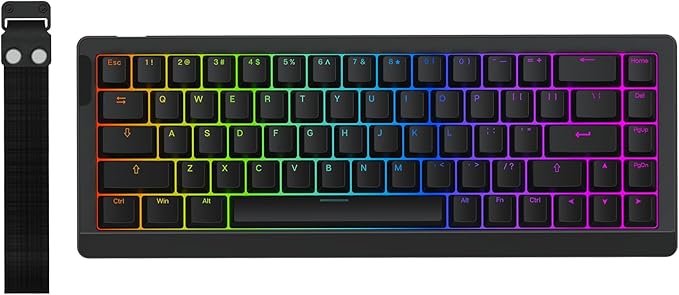 EPOMAKER HE68 Lite Hall Effect Gaming Keyboard, 8k Polling & 128K Scan Rate, 0.005mm Adjustable Trigger, 0.125ms Latency, 5-Layer Sound-Dampened, Snap Key, SOCD, A-RGB, Wired, Mac Software (Black)