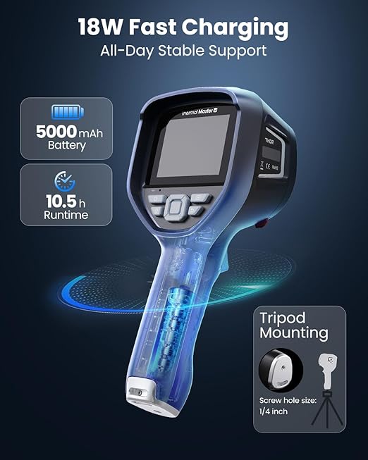 Thermal Master Handheld Thermal Imager, 5-Vision, 512×384 X³ IR Resolution, -4℉ to 1022℉, 3.5'' IPS Hard Screen, Thermal Imaging Camera with 2MP Visual Camera(Thor 002)