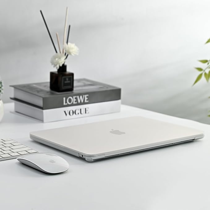 BlueSwan for MacBook Air 13.3 inch Case, 2020-2018 M1 A2337 A2179 A1932, Anti-Scratch Flexible Protective Laptop Cover with Grippy Matte Texture, Slim and Easy Installation, Frosted White