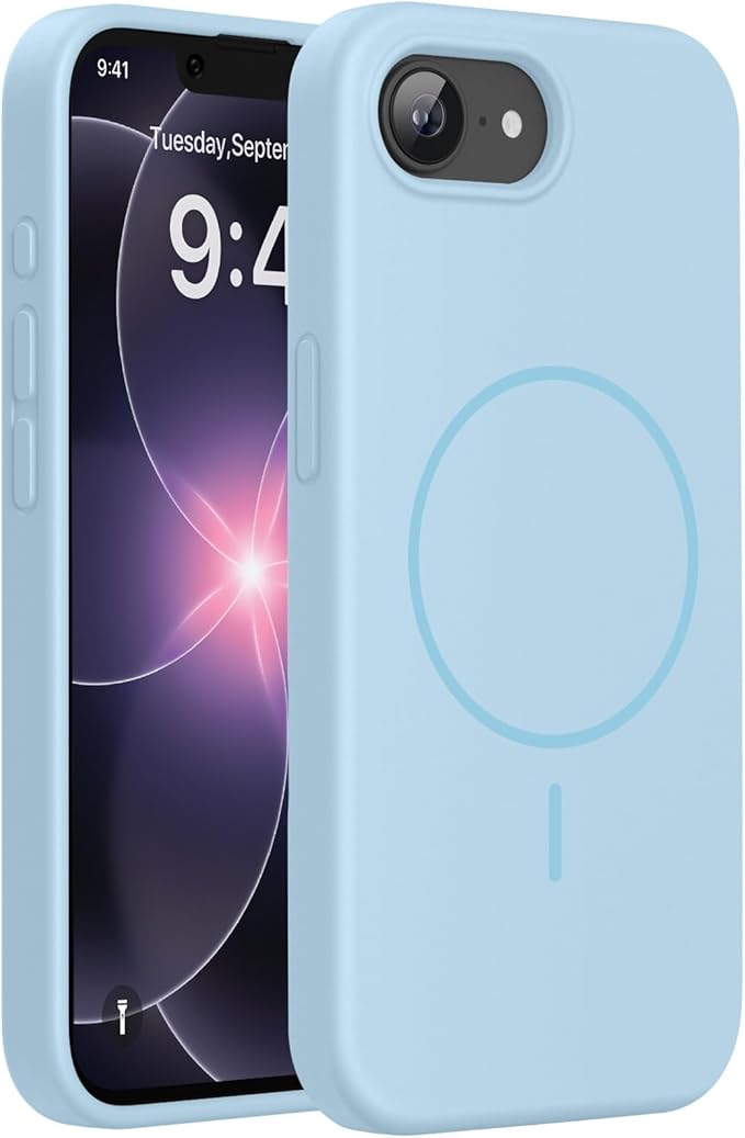 Miracase Magnetic for iPhone 17e Case & iPhone 16e Case, [Soft Anti-Scratch Microfiber Lining], Compatible with MagSafe, Silicone Shockproof Protection Phone Case for iPhone 17e/16e, Clove Purple