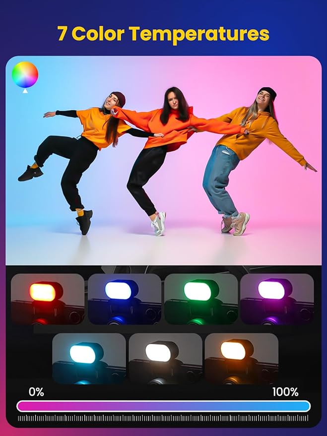AOCHUAN 3-Axis Gimbal Stabilizer for iPhone, Smartphone Gimbal w/7.8" Extension Rod, Portable Hard Case for Camera, EVA Protective Storage, Magnetic RGB LED Light, 7 Color Temperature, V8 & B30 & L20