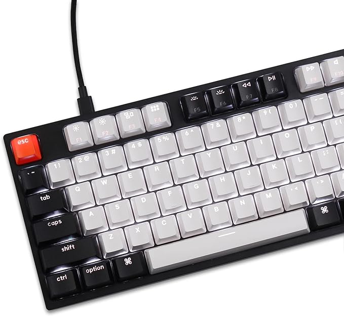 Keychron C2 Full Size Wired Mechanical Keyboard for Mac, Hot-swappable, Gateron G Pro Red Switch, White Backlight, 104 Keys ABS keycaps Gaming Keyboard for Windows,Type-C Braid Cable