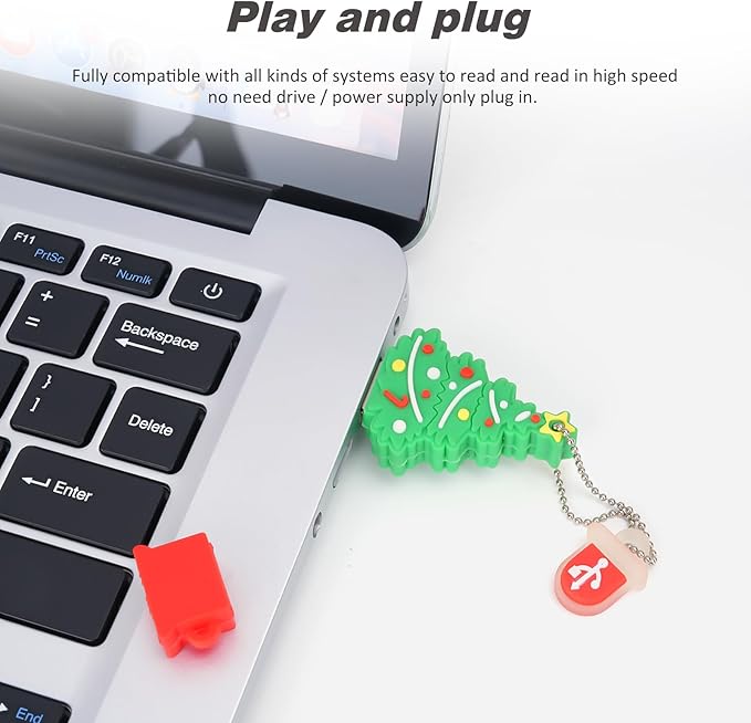 Christmas Tree Flash Drive 16GB, Gift USB Stick with Chain for Family,Kids,Friends,Students,Teacher Merry Christmas