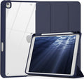 Case for iPad 9th / 8th / 7th Generation (2021/2020 / 2019), for iPad 10.2 Inch Case with Pencil Holder, Stand Tablet Clear Back Cover, Auto Sleep/Wake - Navy Blue
