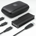 Aluminum M.2 NVME SATA SSD Enclosure Adapter with Bag, USB 3.2 Gen 2 (10 Gbps) M-Key/(B+M) Key Solid-State-Drive External Enclosure, Support UASP Trim for SSDs 2230/2242/2260/2280