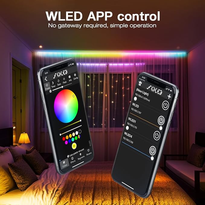 GLEDOPTO ESP32 WLED LED Strip Controller with Mic Microphone Music Dynamic Mode RGB IC DIY Lighting App Easy Wiring for WS2811 WS2812 SK6812 TM1814 WS2813 WS2815 Addressable FCOB Strip Light