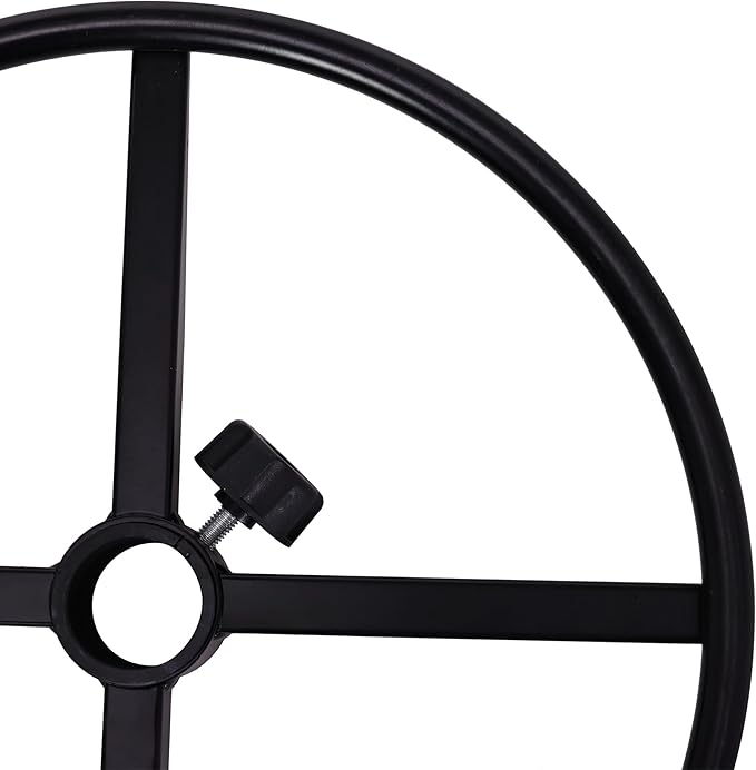 Frassie 17.7 inch Metal Chrome Office Stool Foot Rest Ring, Black Studio Drafting Chair Footrest Ring (Black)