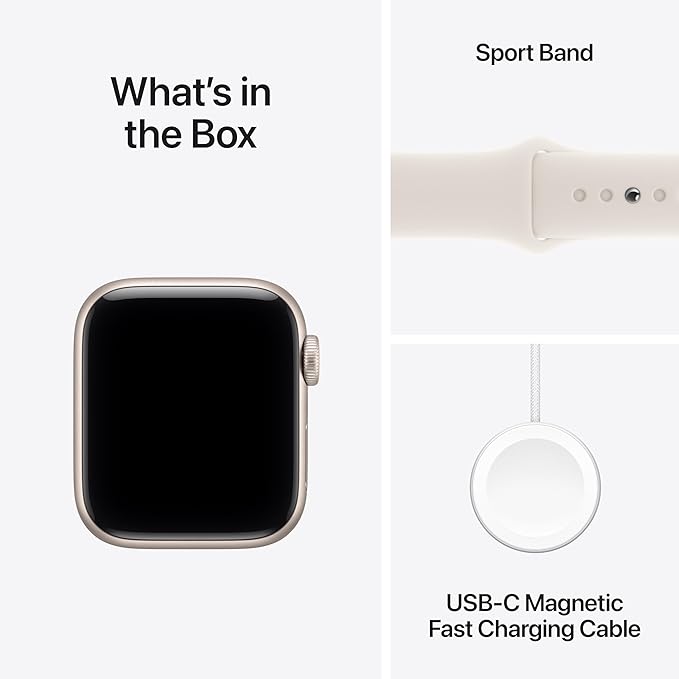 Apple Watch SE 3 [GPS + Cellular 40mm] Smartwatch with Starlight Aluminum Case with Starlight Sport Band - S/M. Fitness and Sleep Trackers, Heart Rate Monitor, Always-On Display, Water Resistant