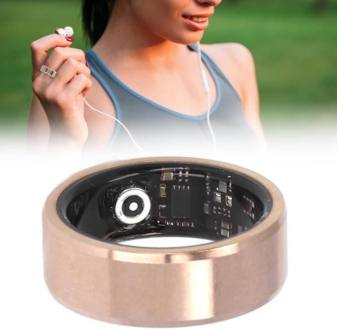 Smart Ring Fitness Tracker for Women & Men, IP68 Waterproof Wearable Health Tracker Ring with Sleep Monitoring Step Counting Camera Control Heart Rate Body Temperature